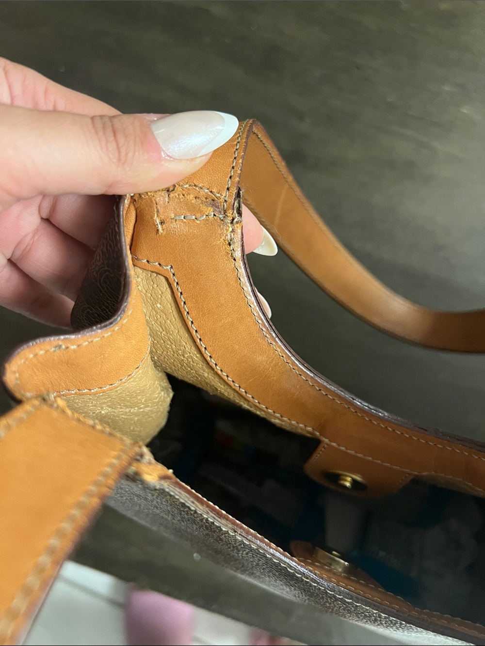 Celine Brown & Tan Monogram Canvas Shoulder Bag - Picture 3 of 8